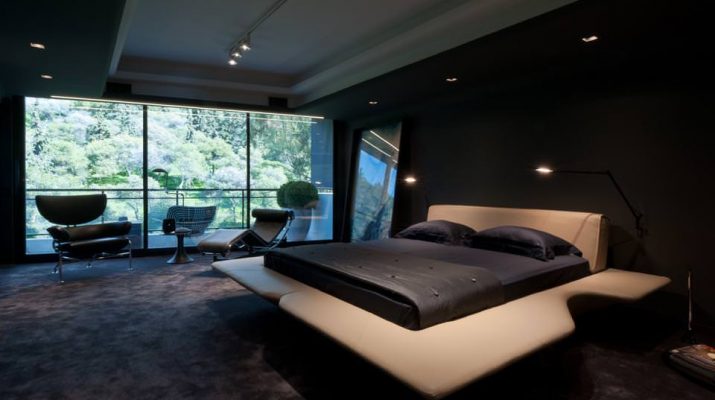 Элегантная черная спальня